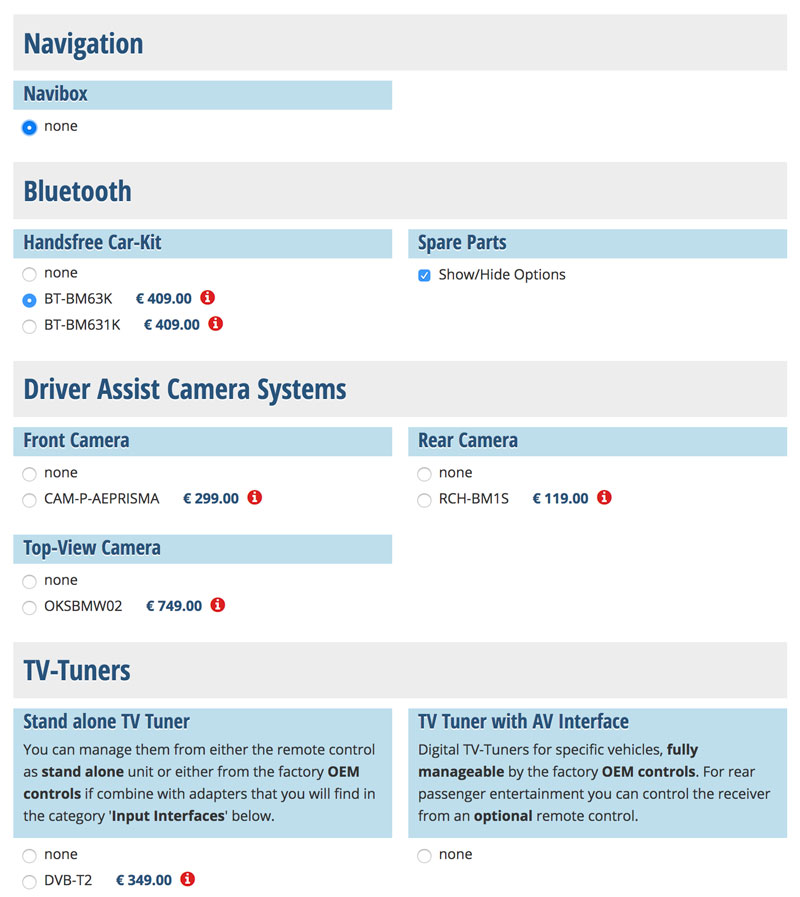 Configurator designs